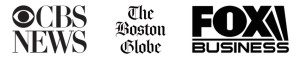 The CBS News, The Boston Globe and Fox Business logos